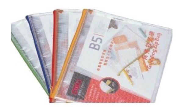 Deli Gridding Zip Bag, B5, Assorted Colors